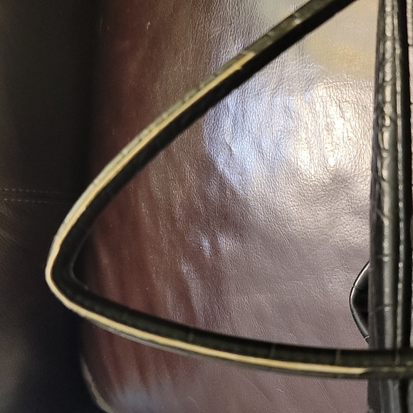 LIZ CLAIBORNE NEW YORK FAUX CROC SATCHEL PURSE HANDBAG - Picture 9 of 11